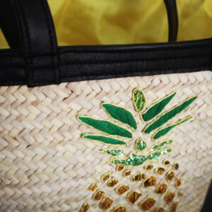 Panier Couffin paille motif Ananas