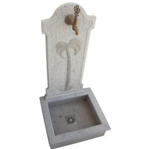 Fontaine murale pour jardin en marbre FMM02