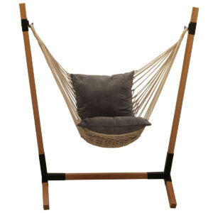 Chaise Hamac macramé avec support en bois