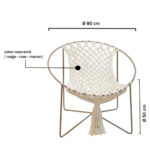 chaise ronde extérieur en macramé Ø 80cm dime