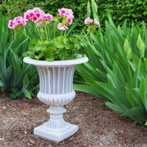 Vase de jardin cache pot sur pied en béton BF035