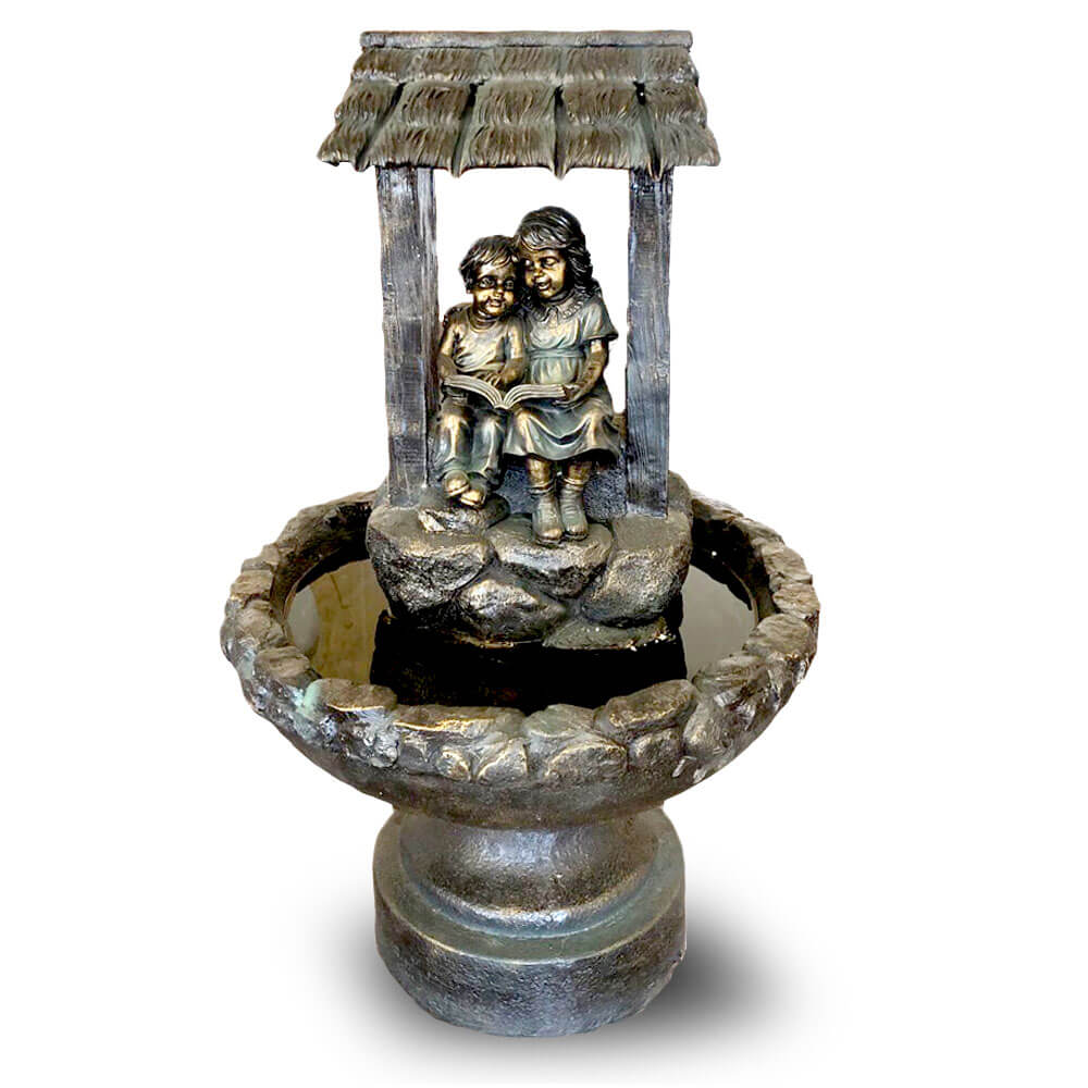 Fontaine de jardin en resine modèle enfants FR030