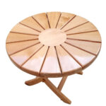 table basse ronde pliable motif soleil Ø60cm TB004
