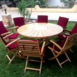 table basse ronde pliable motif soleil Ø120cm TA004