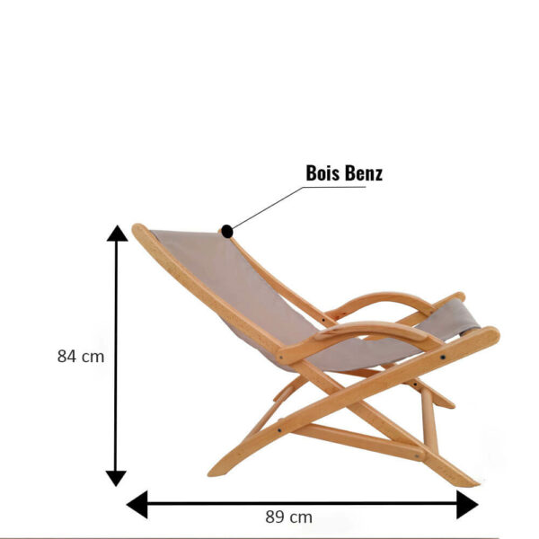 Chaise longue en bois blenz pliable