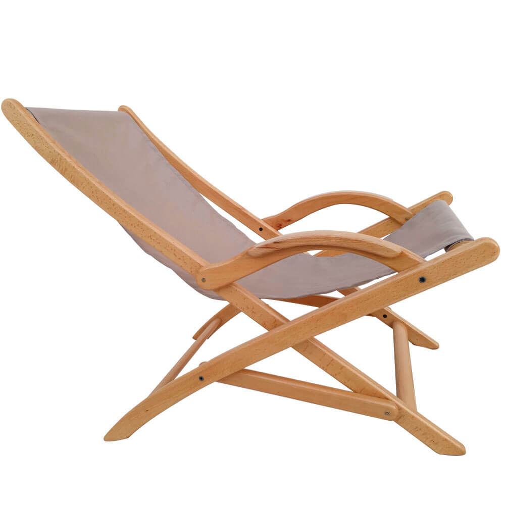 Chaise longue en bois pliable