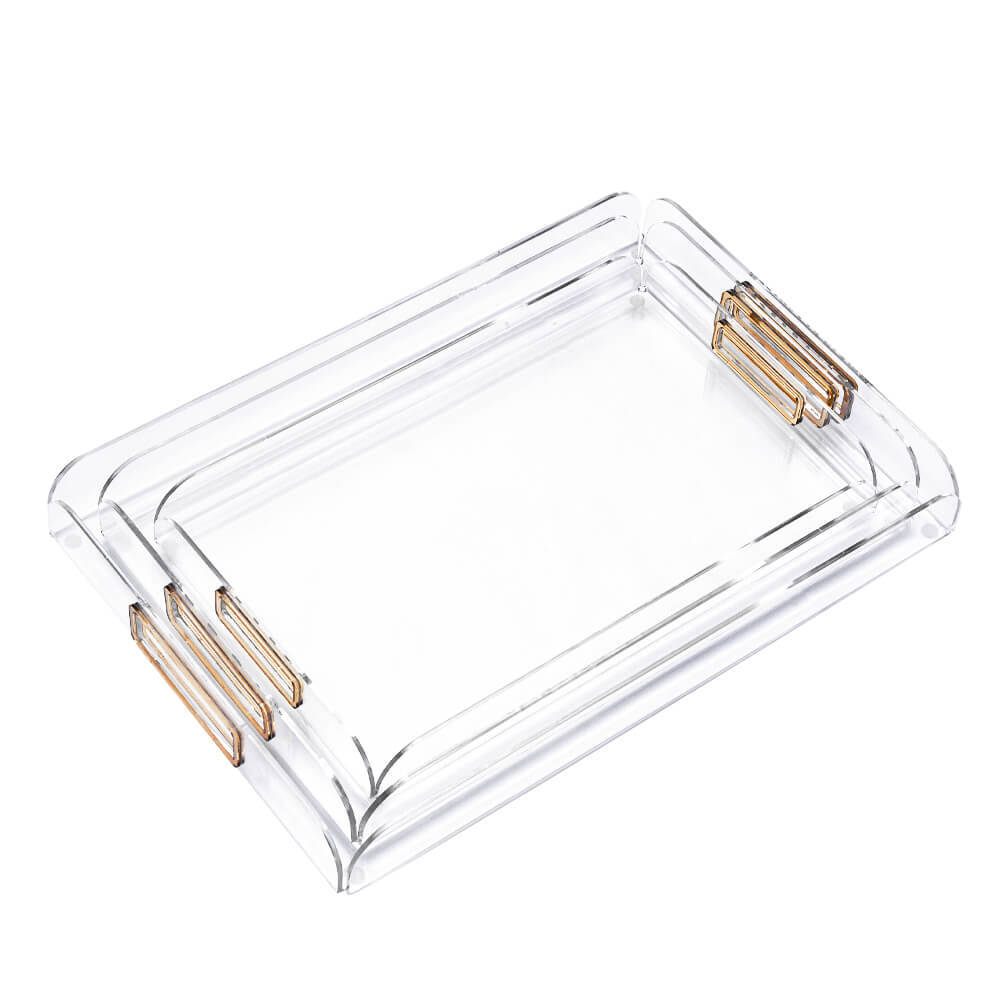 serie de 3 plateaux transparent en plexiglass