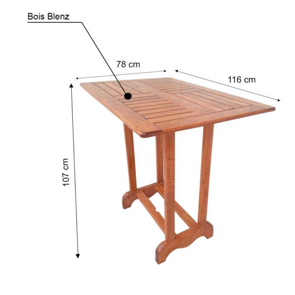 Table haute bistro en bois benz TA016