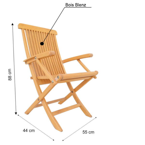 chaise converse en bois avec accoudoir CH011