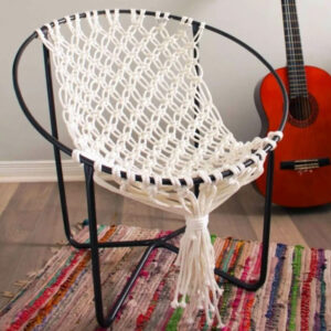 chaise ronde extérieur en macramé Ø 80cm